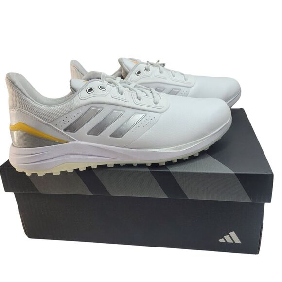Adidas Solarmotion 24‎ strike White/Silver Spark Men Spikeless Golf Shoes Sz 12 - Picture 1 of 5